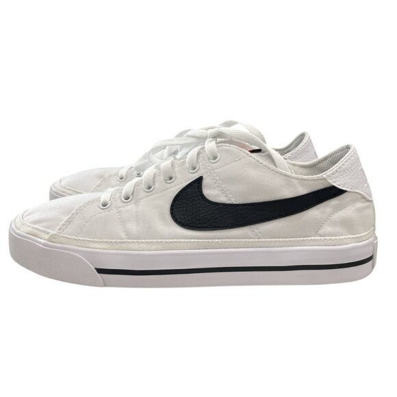 Nike Court Legacy Canvas Shoes Womens Size 9 White Black Athletic Sneakers Low - Picture 4 of 9